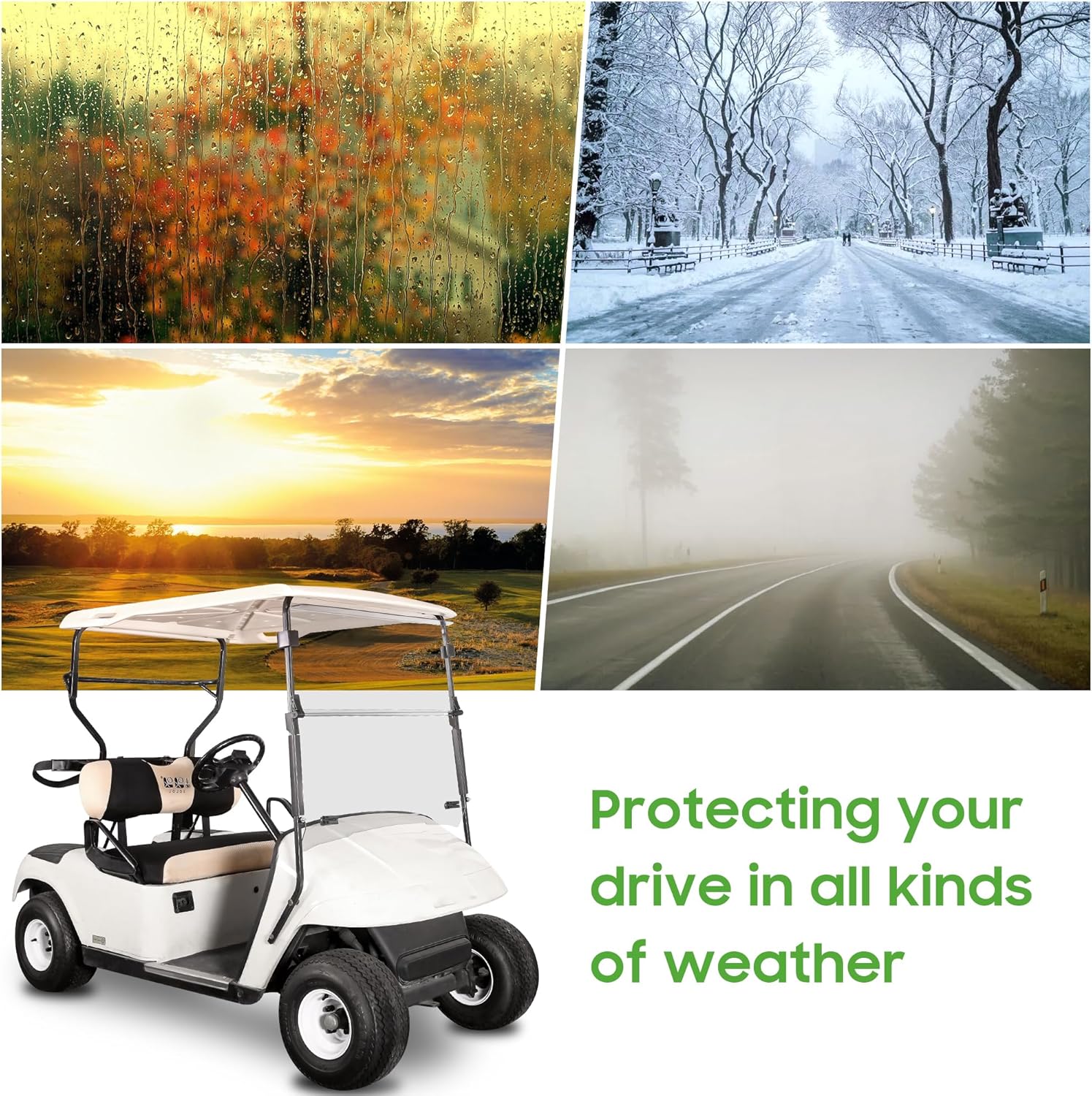 10L0L Golf Cart Windshield for 1995 - 2013 Ezgo TXT & Medalist Models Windshield Replacement with Tinted Foldable UV Protection and Impact Resistant Acrylic Shield (Clear)